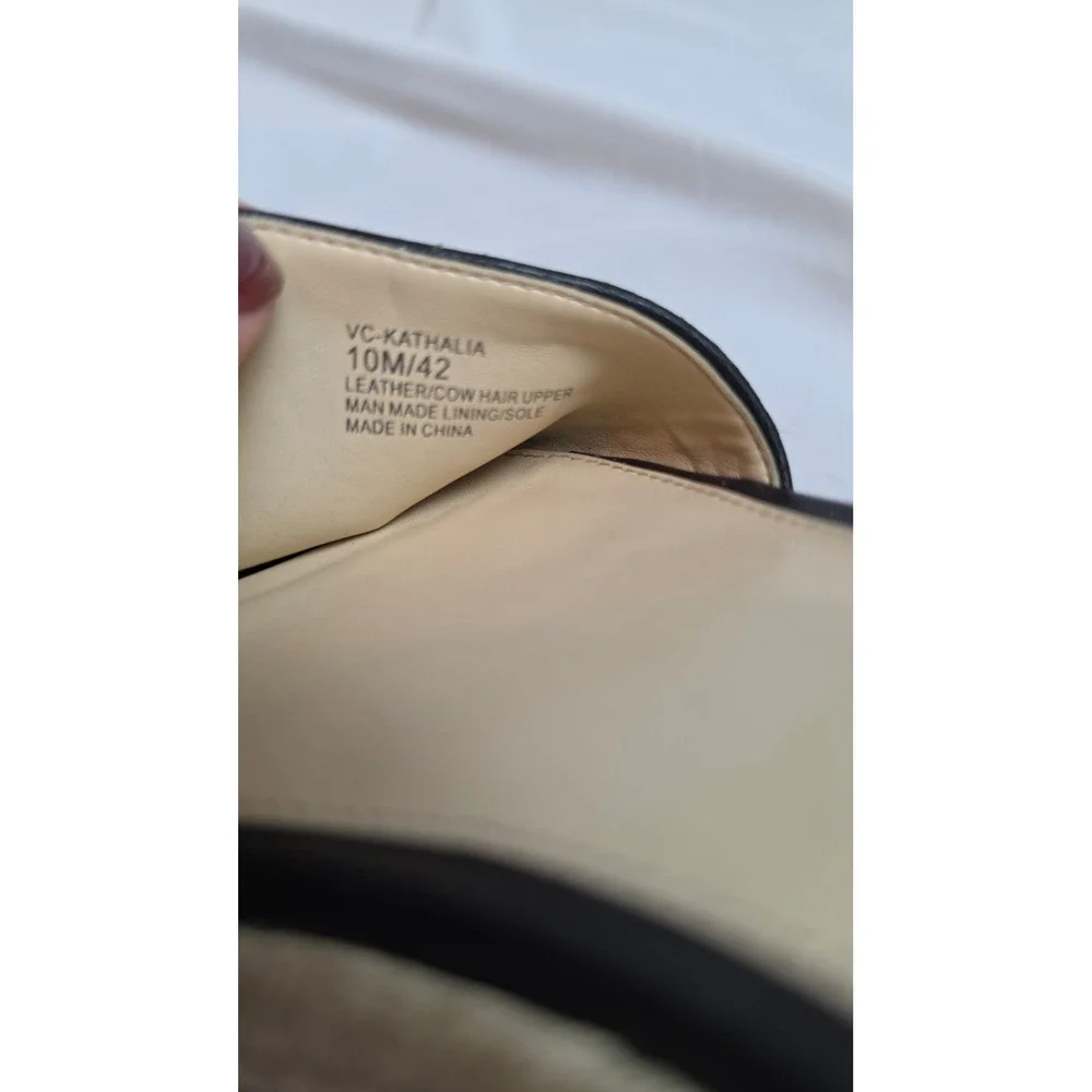 Vince Camuto Kathalia Leopard Haircalf Espadrille Platform Sandals Black Tan 10M